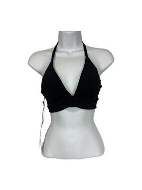 Aerin Rose Womens Jet Black Wrap Banded Fixed Triangle Bikini Top Size XS